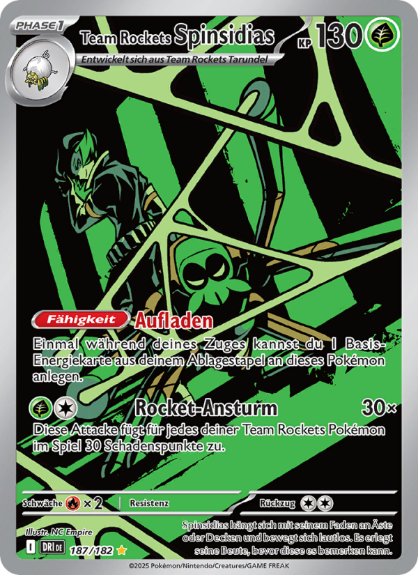 Team Rockets Spinsidias 187 — Ewige Rivalen (German Pokémon TCG card)