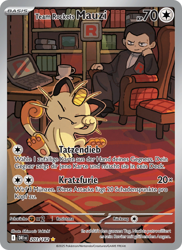 Team Rockets Mauzi 203 — Ewige Rivalen (German Pokémon TCG card)