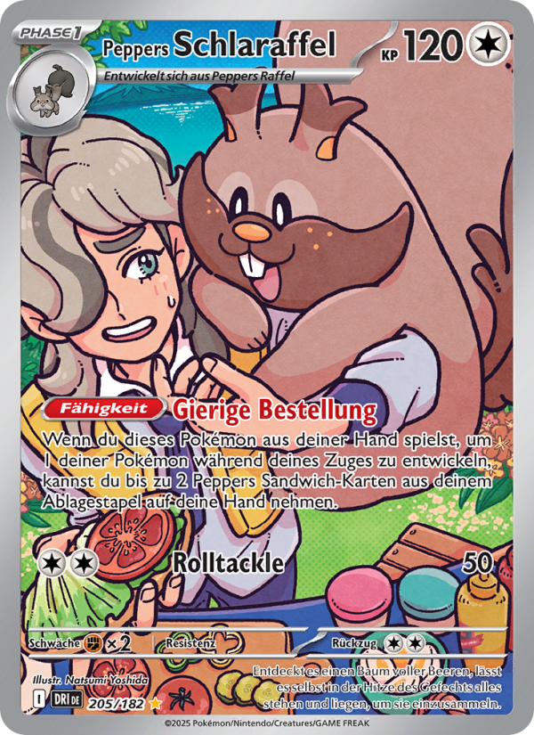 Peppers Schlaraffel 205 — Ewige Rivalen (German Pokémon TCG card)