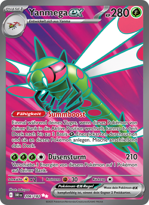 Yanmega-ex 206 — Ewige Rivalen (German Pokémon TCG card)