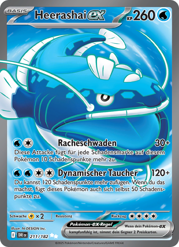 Heerashai-ex 211 — Ewige Rivalen (German Pokémon TCG card)