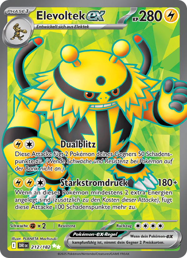 Elevoltek-ex 212 — Ewige Rivalen (German Pokémon TCG card)