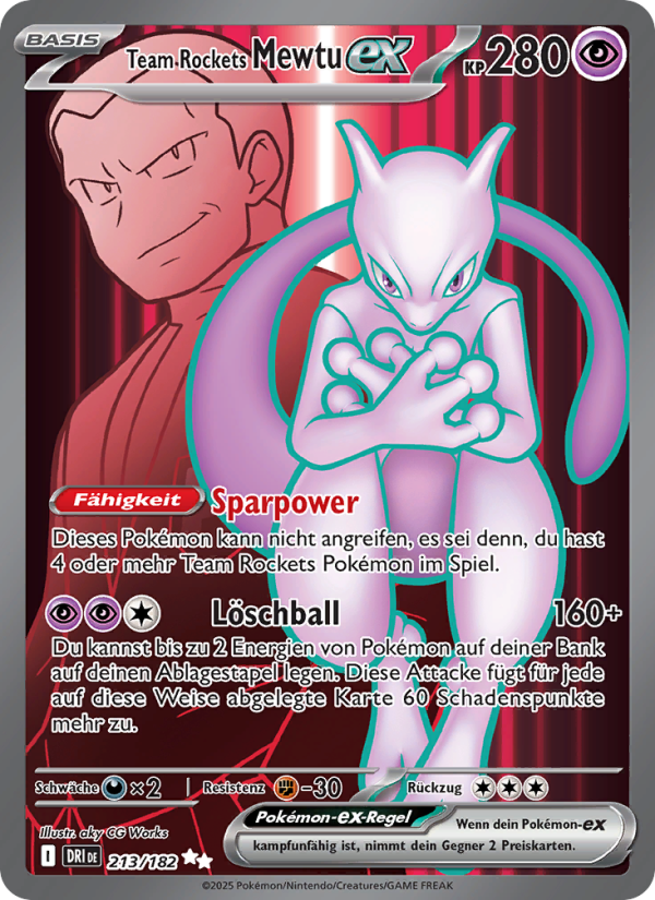Team Rockets Mewtu-ex 213 — Ewige Rivalen (German Pokémon TCG card)