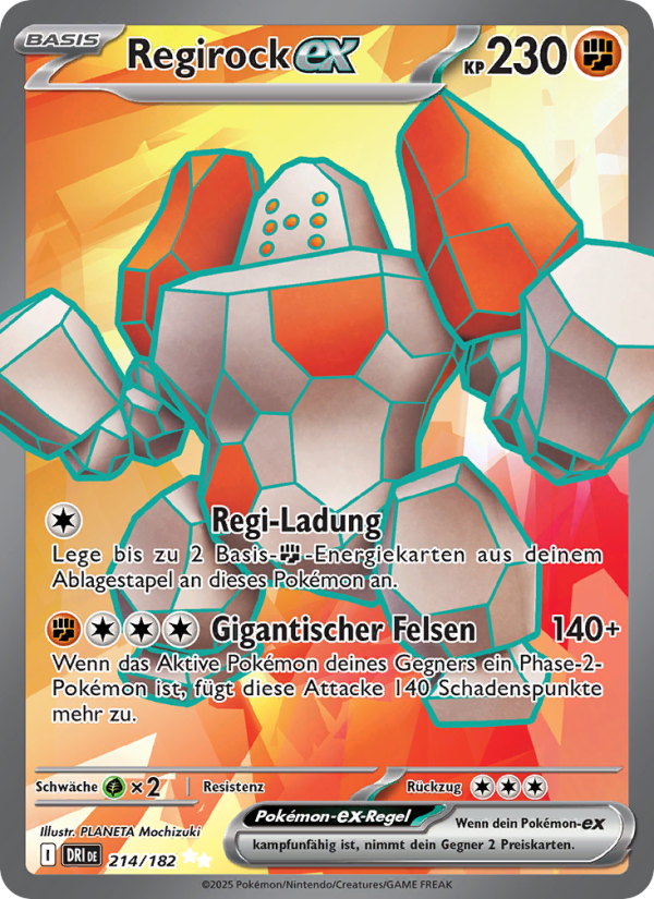 Regirock-ex 214 — Ewige Rivalen (German Pokémon TCG card)