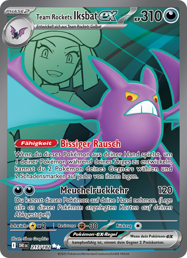 Team Rockets Iksbat-ex 217 — Ewige Rivalen (German Pokémon TCG card)
