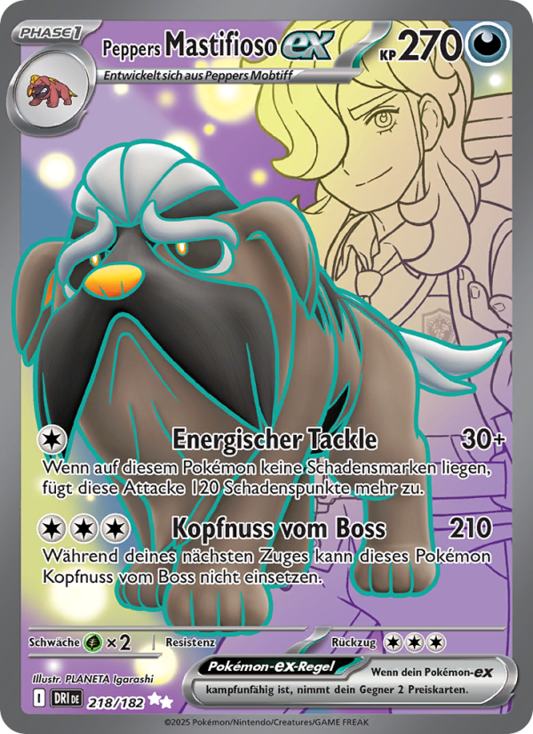 Peppers Mastifioso-ex 218 — Ewige Rivalen (German Pokémon TCG card)