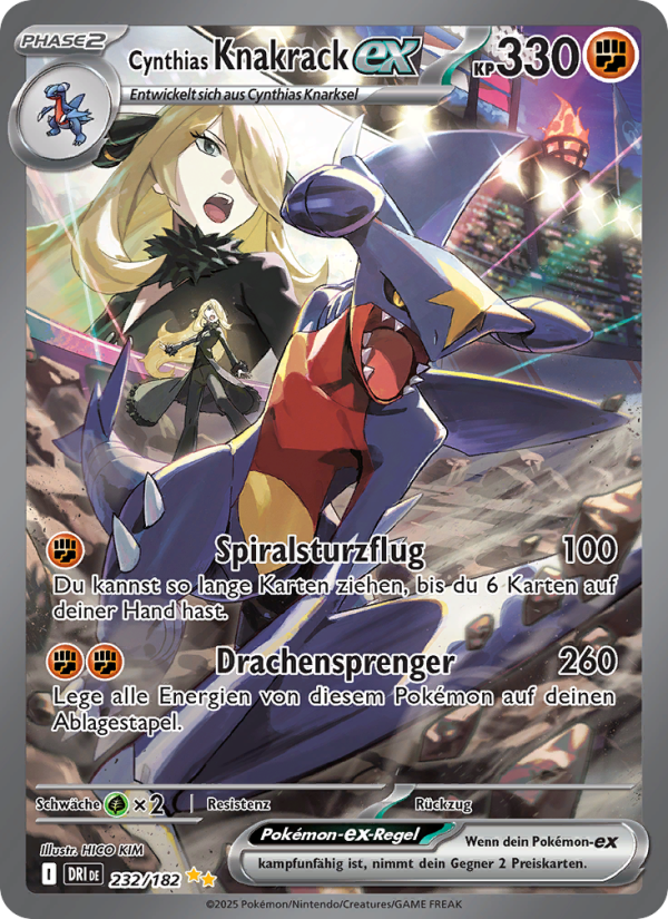 Cynthias Knakrack-ex 232 — Ewige Rivalen (German Pokémon TCG card)