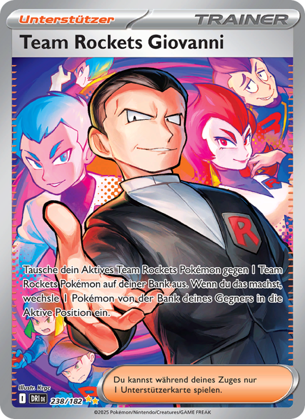 Team Rockets Giovanni 238 — Ewige Rivalen (German Pokémon TCG card)