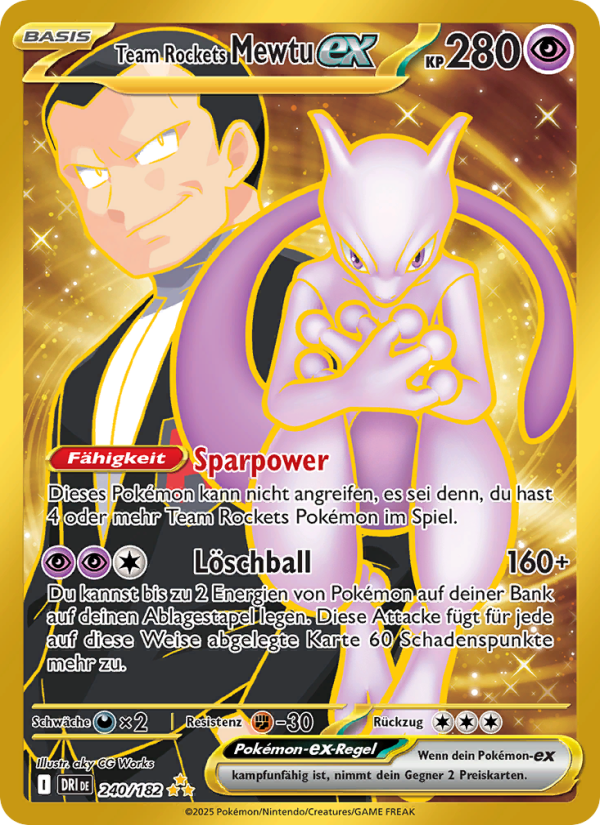 Team Rockets Mewtu-ex 240 — Ewige Rivalen (German Pokémon TCG card)