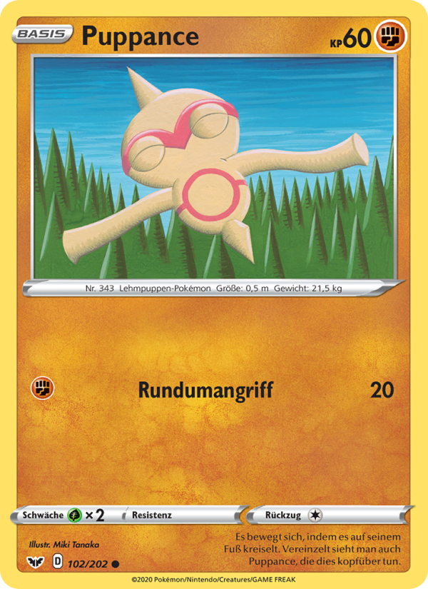 Puppance 102 — Schwert & Schild (German Pokémon TCG card)