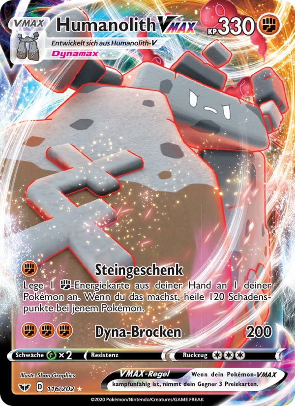 Humanolith VMAX 116 — Schwert & Schild (German Pokémon TCG card)