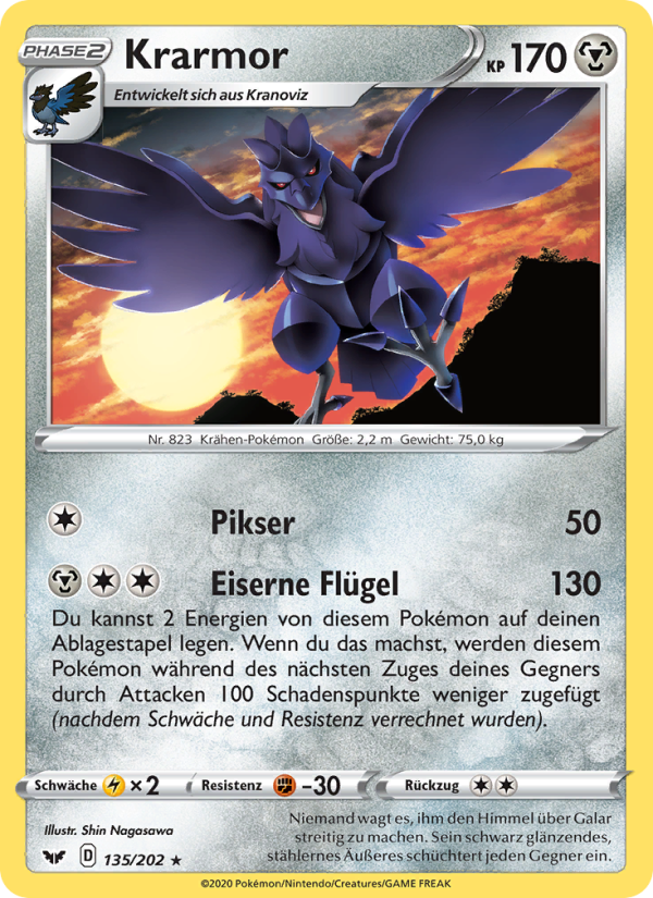Krarmor 135 — Schwert & Schild (German Pokémon TCG card)