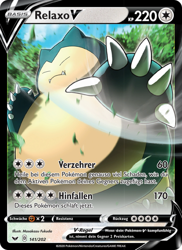 Relaxo V 141 — Sword & Shield (German Pokémon TCG card)