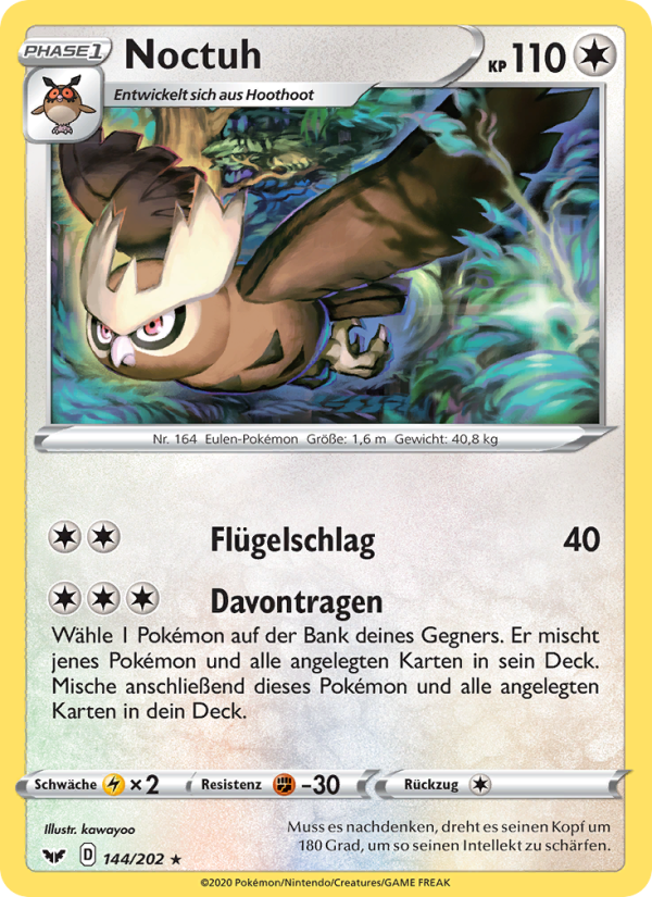 Noctuh 144 — Schwert & Schild (German Pokémon TCG card)