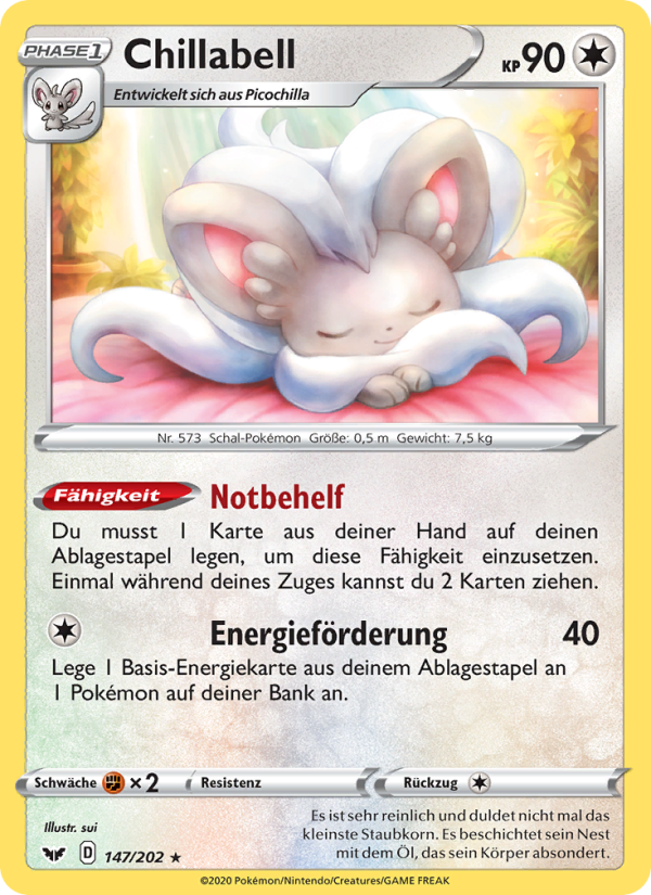 Chillabell 147 — Schwert & Schild (German Pokémon TCG card)