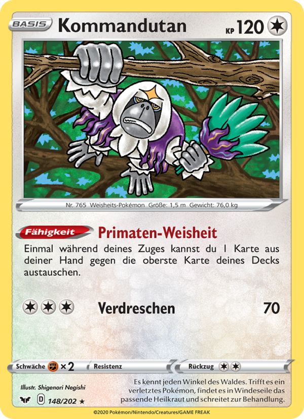 Kommandutan 148 — Schwert & Schild (German Pokémon TCG card)