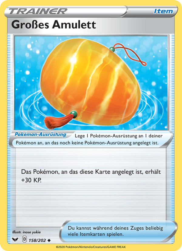 Großes Amulett 158 — Schwert & Schild (German Pokémon TCG card)