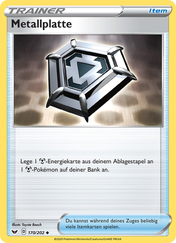 Metallplatte 170 — Schwert & Schild (German Pokémon TCG card)