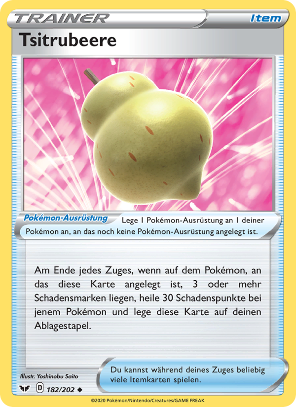 Tsitrubeere 182 — Schwert & Schild (German Pokémon TCG card)