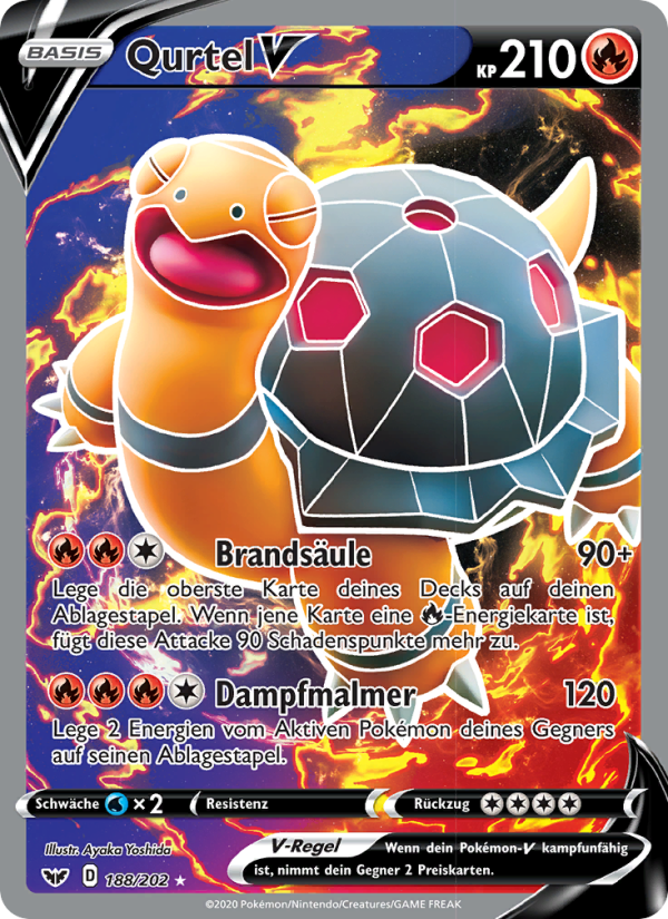 Qurtel V 188 — Schwert & Schild (German Pokémon TCG card)