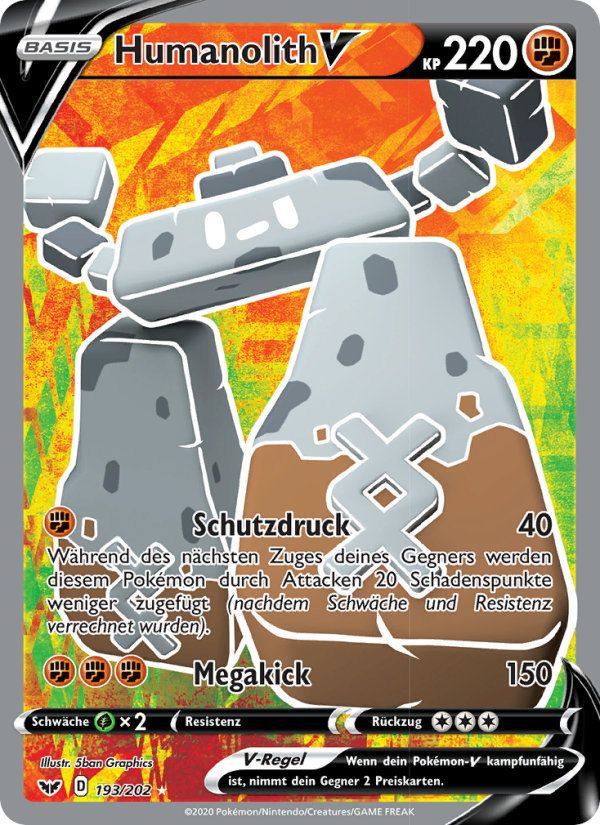Humanolith V 193 — Schwert & Schild (German Pokémon TCG card)
