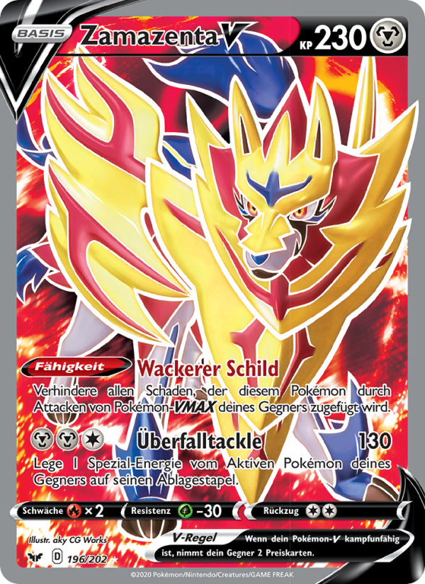 Zamazenta V 196 — Schwert & Schild (German Pokémon TCG card)