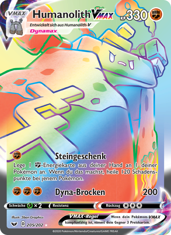 Humanolith VMAX 205 — Schwert & Schild (German Pokémon TCG card)