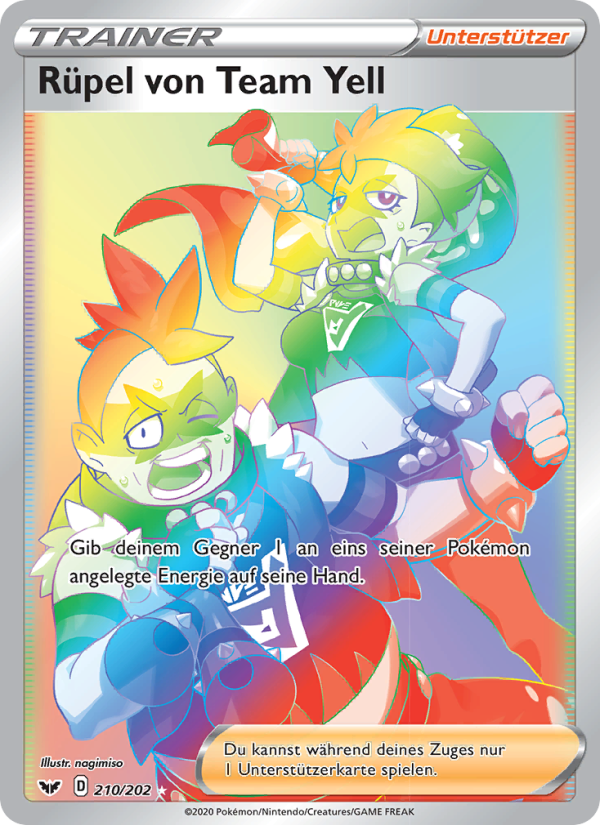 Rüpel von Team Yell 210 — Schwert & Schild (German Pokémon TCG card)