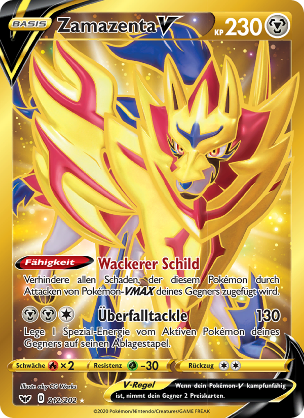 Zamazenta V 212 — Schwert & Schild (German Pokémon TCG card)