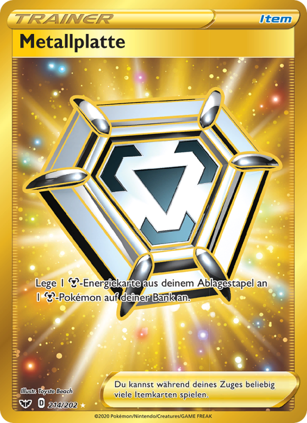 Metallplatte 214 — Schwert & Schild (German Pokémon TCG card)