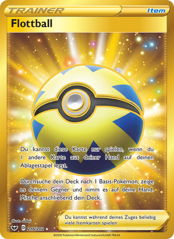Flottball 216 — Schwert & Schild (German Pokémon TCG card)
