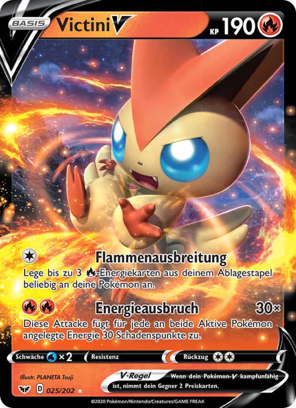 Victini V 25 — Sword & Shield (German Pokémon TCG card)