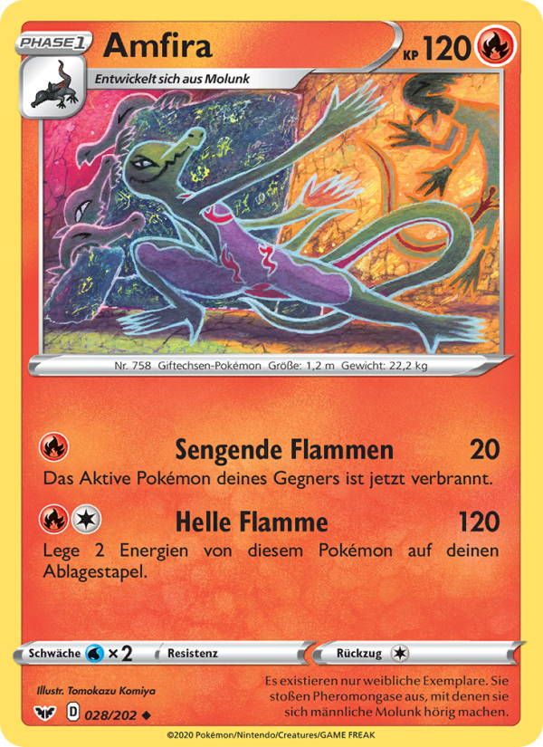 Amfira 28 — Schwert & Schild (German Pokémon TCG card)