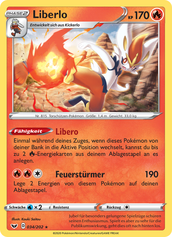 Liberlo 34 — Schwert & Schild (German Pokémon TCG card)