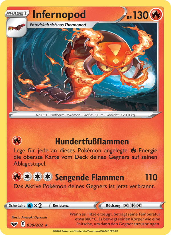 Infernopod 39 — Schwert & Schild (German Pokémon TCG card)