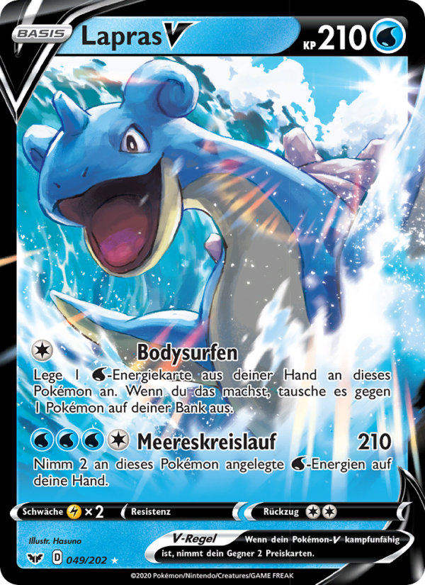 Lapras V 49 — Schwert & Schild (German Pokémon TCG card)