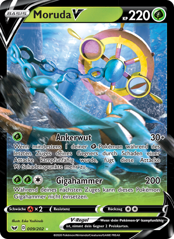 Moruda V 9 — Sword & Shield (German Pokémon TCG card)