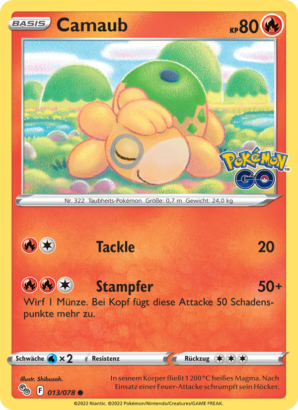 Camaub 013 — Pokémon GO (German Pokémon TCG card)