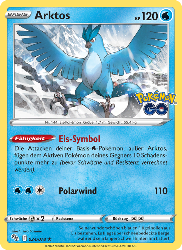 Arktos 024 — Pokémon GO (German Pokémon TCG card)