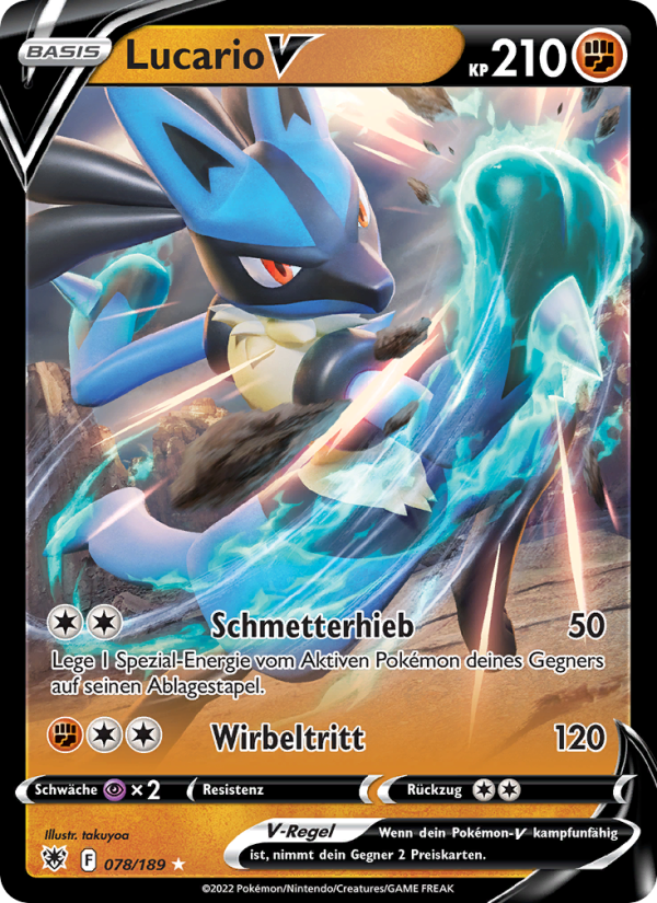 Lucario V 078 — Astral Radiance (German Pokémon TCG card)