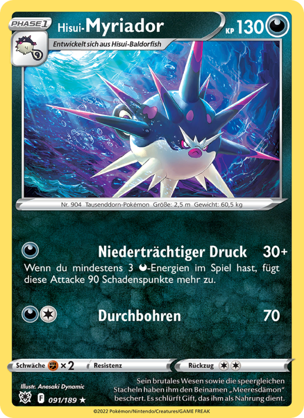 Hisui-Myriador 091 — Astralglanz (German Pokémon TCG card)