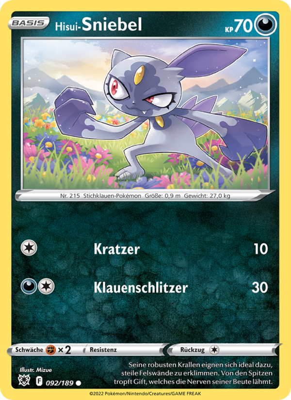 Hisui-Sniebel 092 — Astralglanz (German Pokémon TCG card)
