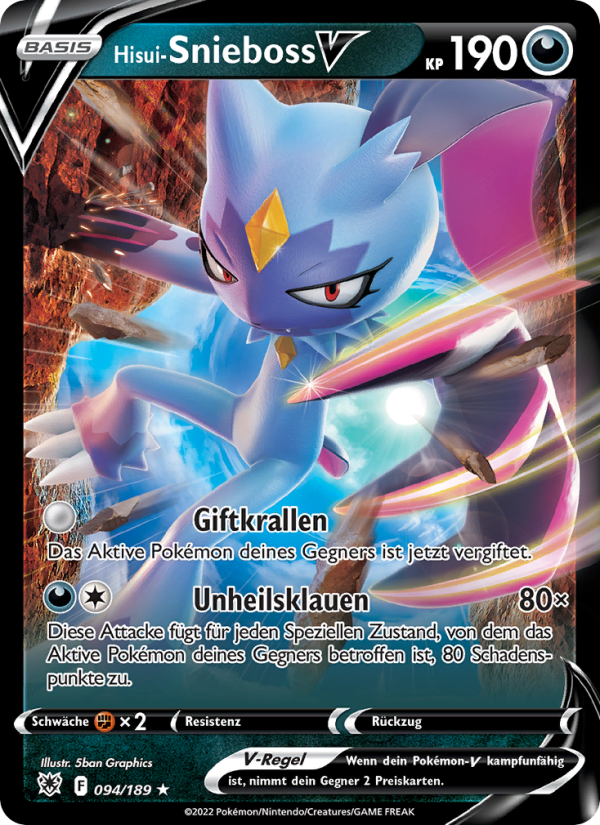 Hisui-Snieboss V 094 — Astral Radiance (German Pokémon TCG card)