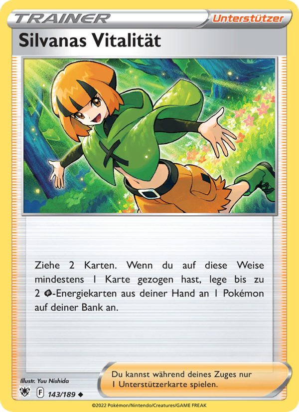 Silvanas Vitalität 143 — Astralglanz (German Pokémon TCG card)