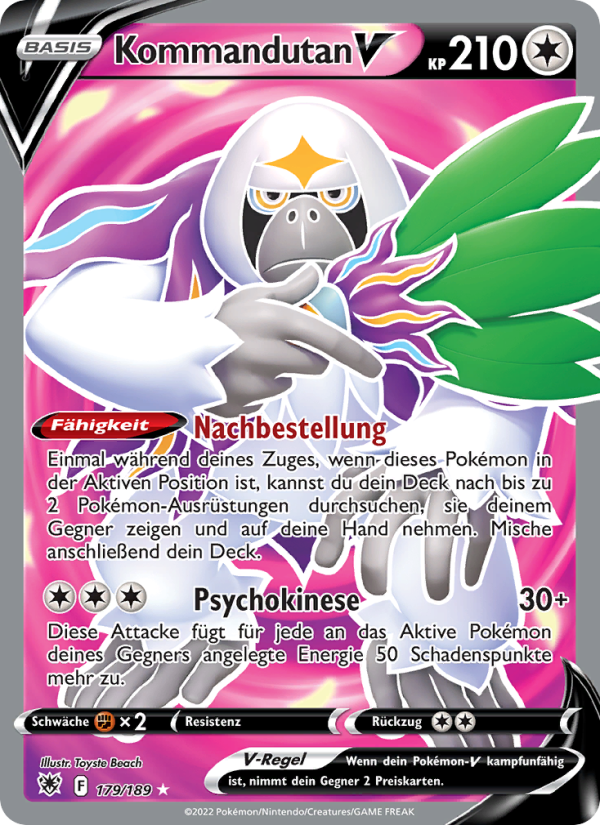 Kommandutan V 179 — Astralglanz (German Pokémon TCG card)