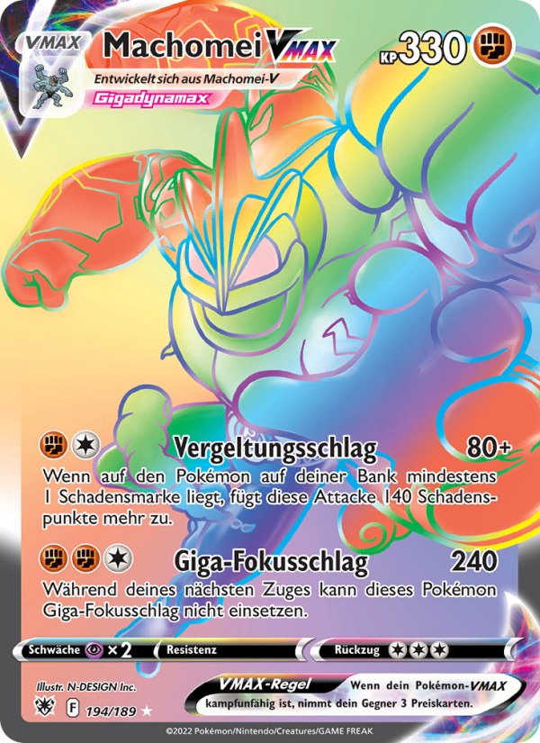 Machomei VMAX 194 — Astralglanz (German Pokémon TCG card)