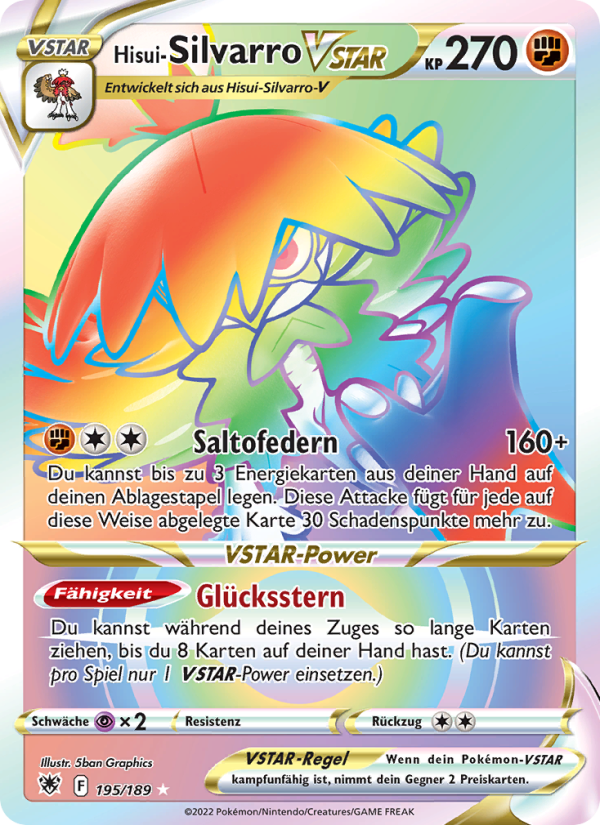 Hisui-Silvarro VSTAR 195 — Astralglanz (German Pokémon TCG card)
