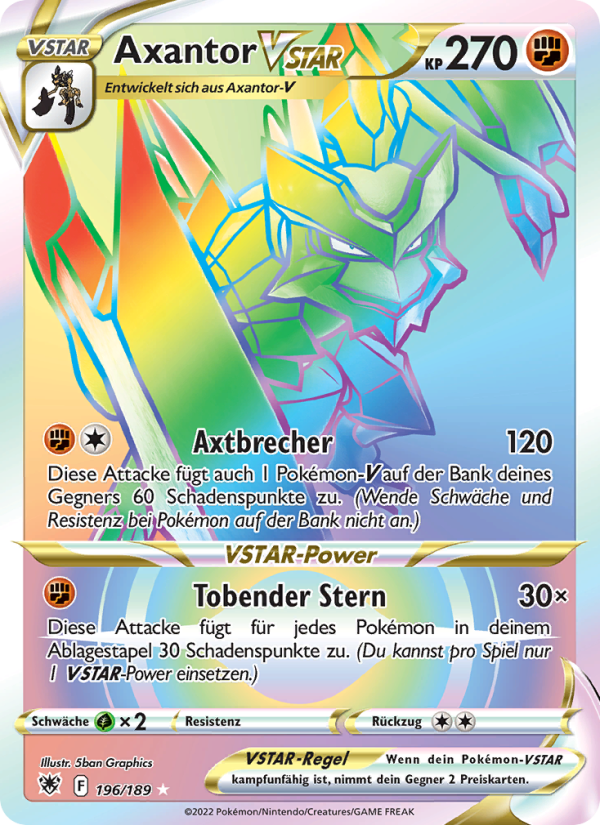 Axantor VSTAR 196 — Astralglanz (German Pokémon TCG card)