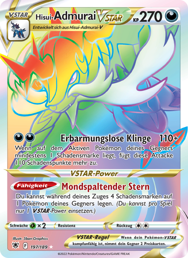 Hisui-Admurai VSTAR 197 — Astralglanz (German Pokémon TCG card)
