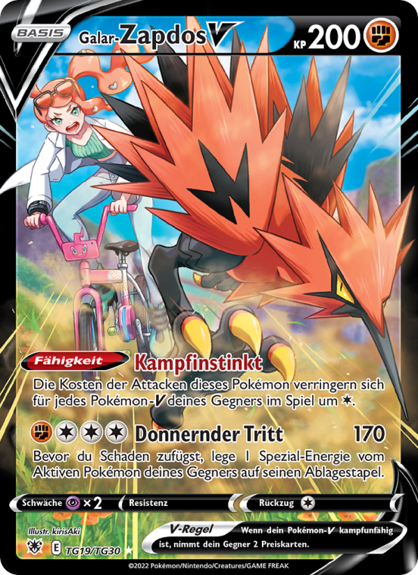 Galar-Zapdos V TG19 — Astralglanz (German Pokémon TCG card)